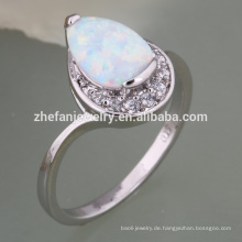 925 Silber Schmuck O Ring Feuer Opal Braut quadratische Form Ringe Silberschmuck